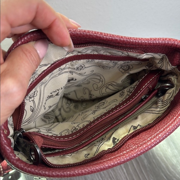 Montana West Red Crossbody Bag with Ornate Silver Accents - Picture 4 of 5